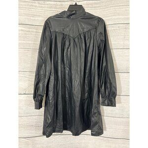 NWT Who What Wear Black Faux Leather Dress